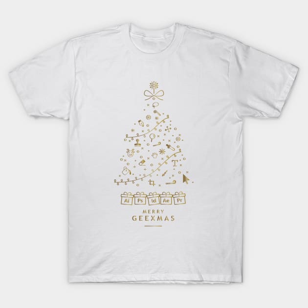 Merry christmas - Merry geexmas - Geeks - GOLD EDITION T-Shirt by LucioDarkTees